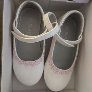 Little girl's dress shoes white mary janes